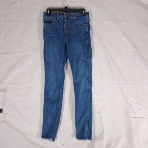 Madewell 10" High-Rise Skinny Jeans Womens Size 27 Button Fly Raw Hem Denim